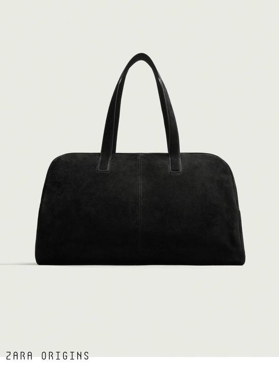 Zara Handbags - Zara Black Suede Duffel Bag